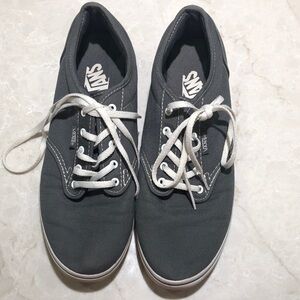 Women’s Vans Gray Canvas Low-Top Sneakers with White Laces